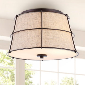 Silas Rustic Farmhouse LED Flush Mount - JONATHAN Y